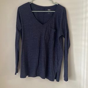 Old Navy Blue Long Sleeve T-Shirt Medium